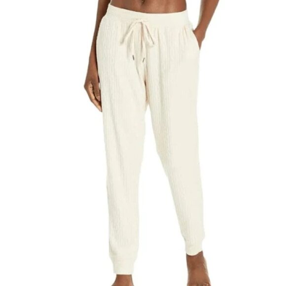 PJ Salvage Drawstring Gold Side Piping Lounge Sleep Jogger Pants - Stone - Large - Picture 9 of 9